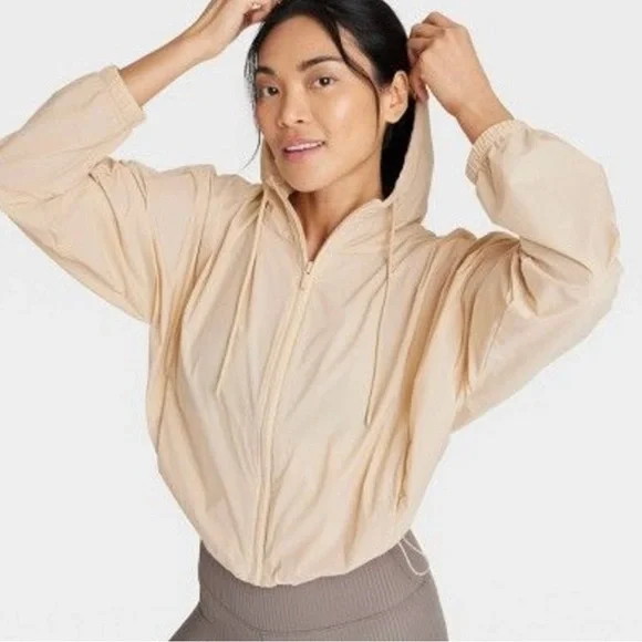 Full-Zip Windbreaker Jacket - All in Motion™ Beige S - Picture 2 of 4